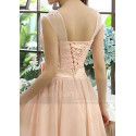 Illusion Bodice Short Pink Bridesmaid Dress - Ref C813 - 04