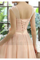 Illusion Bodice Short Pink Bridesmaid Dress - Ref C813 - 04