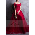 robe de cérémonie rouge chic en dentelle  pour mariage soirée - Ref L835 - 04