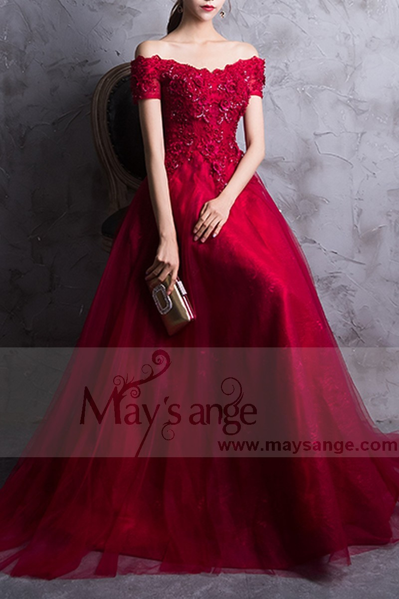 red prom gown