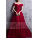 robe de cérémonie rouge chic en dentelle  pour mariage soirée - Ref L835 - 02