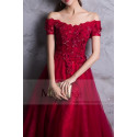 robe de cérémonie rouge chic en dentelle  pour mariage soirée - Ref L835 - 05