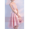 robe demoiselle d'honneur rose en dentelle mi long chic pour mariage - Ref C871 - 02