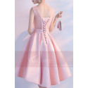 robe demoiselle d'honneur rose en dentelle mi long chic pour mariage - Ref C871 - 04