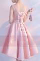 robe demoiselle d'honneur rose en dentelle mi long chic pour mariage - Ref C871 - 04