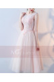 Tea-Length Tulle Pink Prom Dress With Lace Bodice - Ref C872 - 04