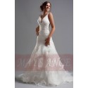 V-Neck Lace wedding dresses Hailey with Ruffles - Ref M031 - 02