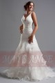 V-Neck Lace wedding dresses Hailey with Ruffles - Ref M031 - 02