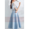 robe de cocktail bohème courte bleu - Ref C878 - 05