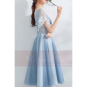 Tulle Blue Tea-Length Prom Dress - Ref C878 - 05