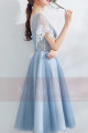 robe de cocktail bohème courte bleu - Ref C878 - 05