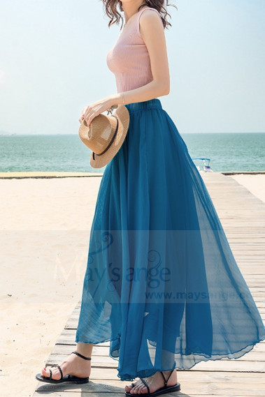 Jupe bleu femme pas cher Ref ju003 Jupe femme longue