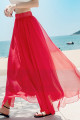 jupe longue rouge simple chic - Ref ju009 - 03