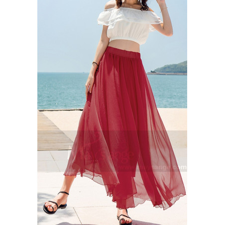 copy of Jupe longue jaune femme fluide mousseline