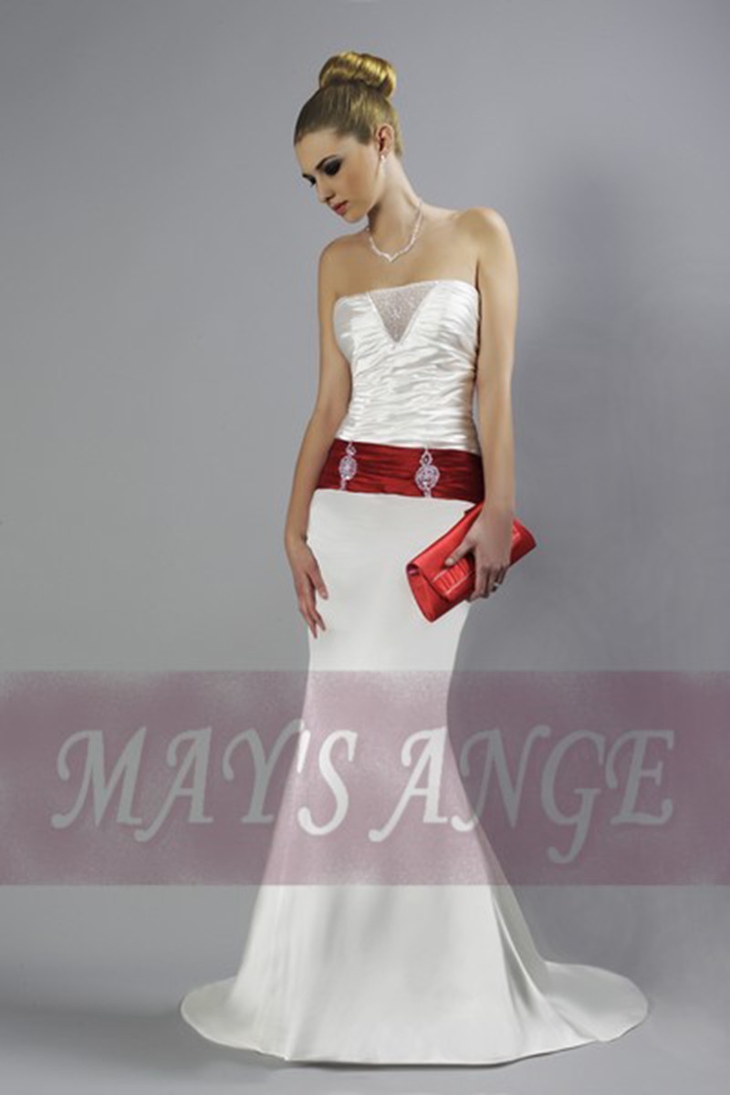 Online wedding dresses Brooke white satin - Ref M035 - 01