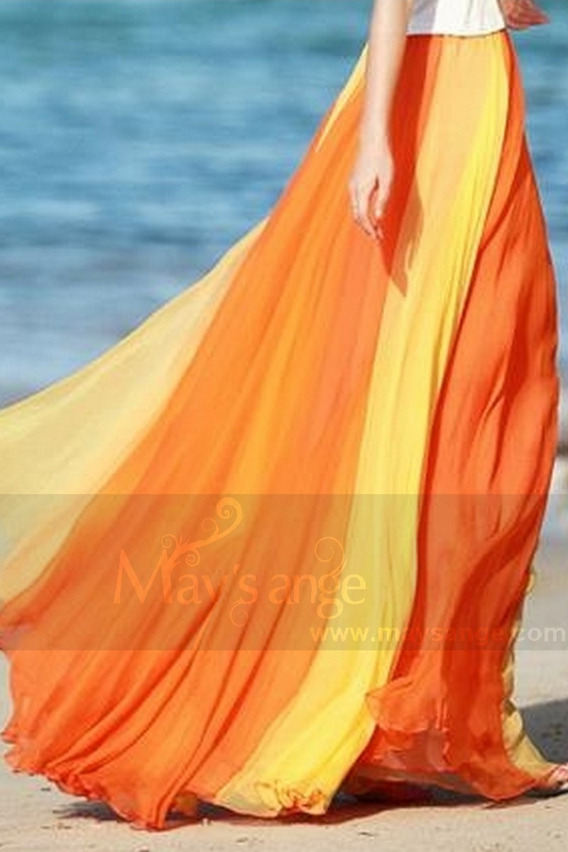 jupe femme orange l’été - Ref ju030 - 01