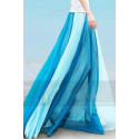 jupe bleu bicolorié femme plage - Ref ju031 - 02