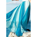 jupe bleu bicolorié femme plage - Ref ju031 - 03