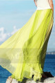 jupe longue vert bicolorié mousseline - Ref ju033 - 02