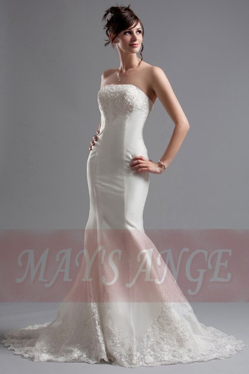 Beach wedding dress Mermaid With Train - Ref M037 - 01