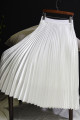 jupe blanche plisse satin fête mariage - Ref ju020 - 03