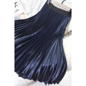 jupe plisse bleu marine longue chic - Ref ju051 - 02