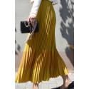 jupe plisse jaune mode femme - Ref ju061 - 02