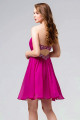 Open-Back Fuchsia Cocktail Dress With Rhinestone Belt - Ref C550 - 03