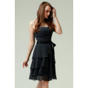 Knee-Lenght Short Black Cocktail Dress - Ref C564 - 03