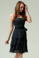 Knee-Lenght Short Black Cocktail Dress - Ref C564 - 03