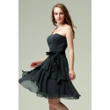 Knee-Lenght Short Black Cocktail Dress - Ref C564 - 04