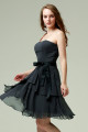 Knee-Lenght Short Black Cocktail Dress - Ref C564 - 04
