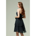 Knee-Lenght Short Black Cocktail Dress - Ref C564 - 05