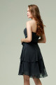 Knee-Lenght Short Black Cocktail Dress - Ref C564 - 05