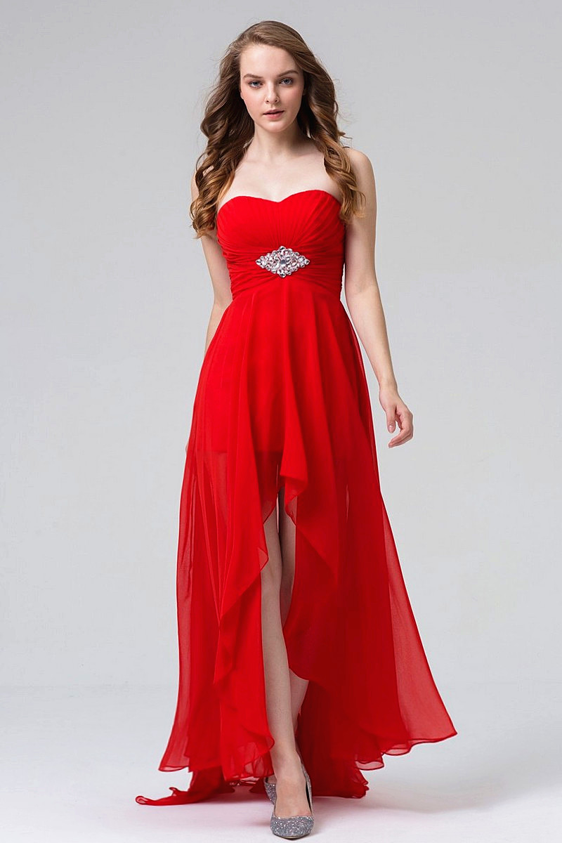 Sexy Hollywood Style Red Evening Dress - Ref L511 - 01