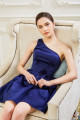 robe demoiselle d'honneur courte bleu - Ref C901 - 04