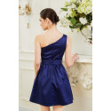 Navy Blue One Shoulder Cute summer outfits With Bow Tie - Ref C901 - 03