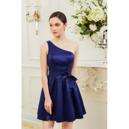 robe demoiselle d'honneur courte bleu