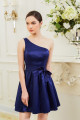 Navy Blue One Shoulder Cute summer outfits With Bow Tie - Ref C901 - 02