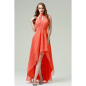 Long Evening Dress In Orange Muslin - Ref L528 - 03