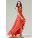 Long Evening Dress In Orange Muslin - Ref L528 - 02