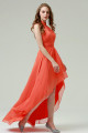 Long Evening Dress In Orange Muslin - Ref L528 - 02