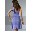 Short Violet One-Shoulder Ruffled Cocktail Party Dress - Ref C131 - 03