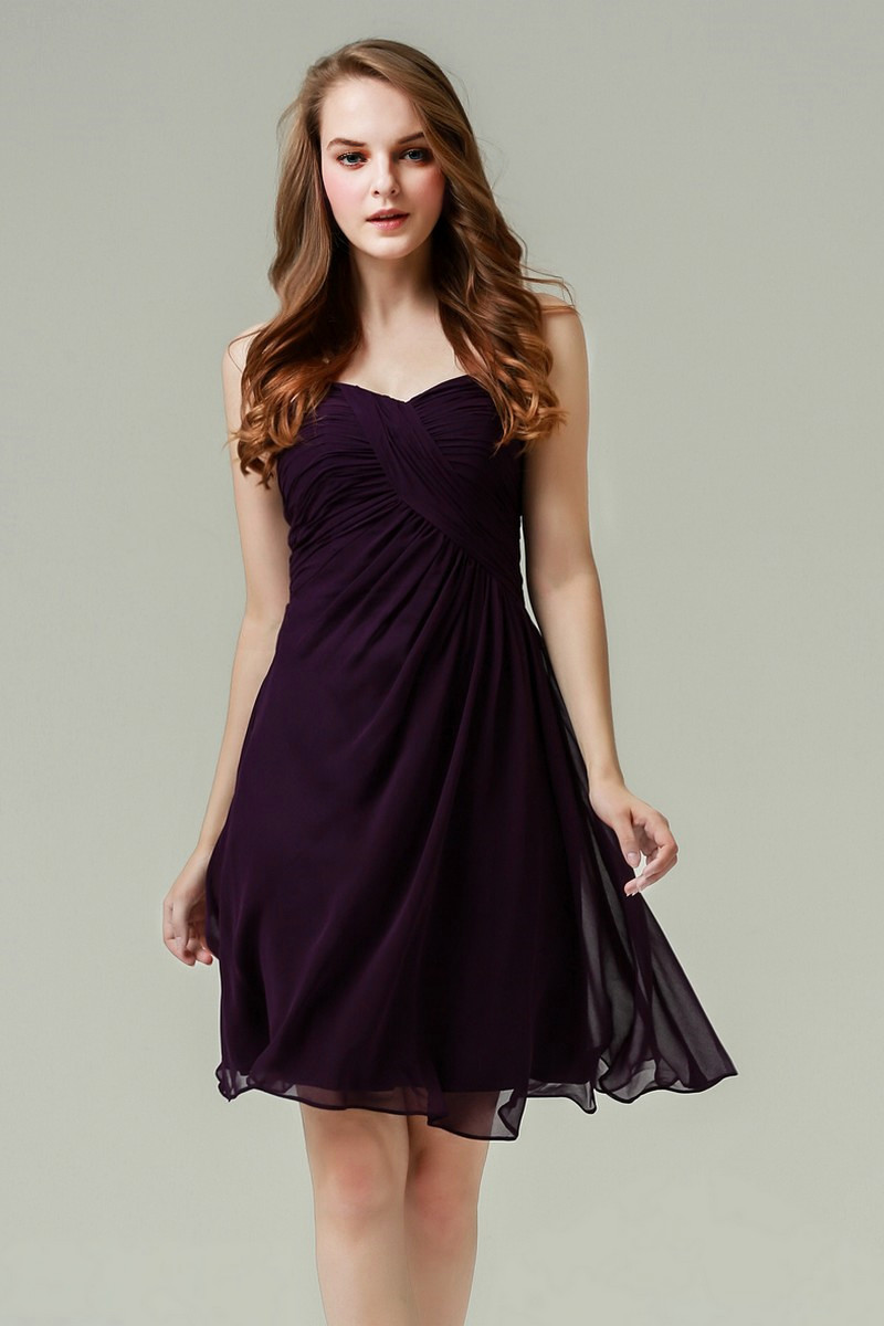 Ruched-Bodice Short Party Dress - Ref C691 - 01