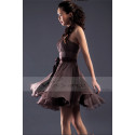Brown Semi-Formal Party Dress With Spaghetti Straps - Ref C139 - 02