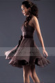 Brown Semi-Formal Party Dress With Spaghetti Straps - Ref C139 - 02