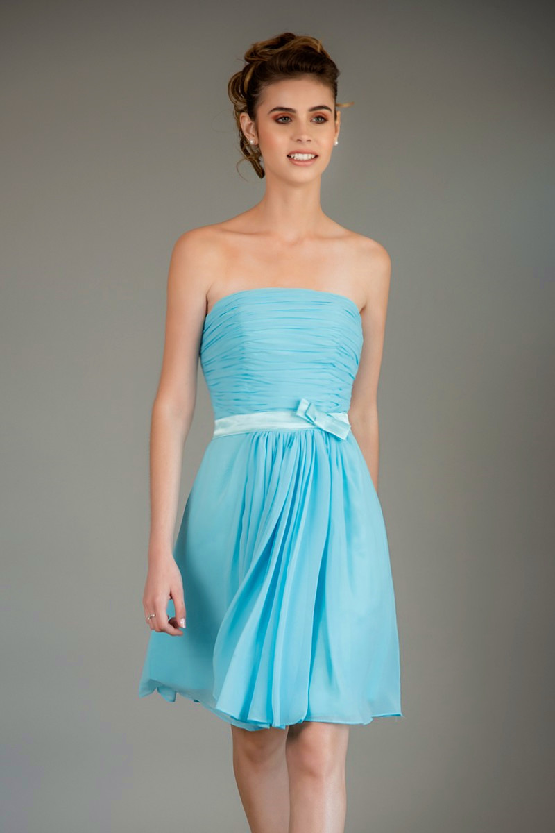 Robe Cocktail Bustier Bleu Turquoise - Ref C950 - 01 Robe Cocktail Bustier Bleu Turquoise - Ref C950 - 01