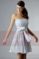 Silver Strapless Chiffon Party Dress - Ref C133 - 02