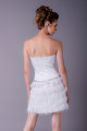 Strapless Cut White Dress With Feather Skirt - Ref C757 - 03