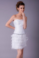 Strapless Cut White Dress With Feather Skirt - Ref C757 - 05